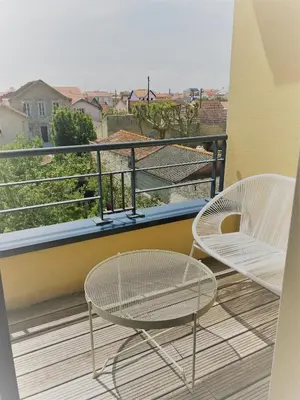 Balcon ou terrasse dans l'établissement Appartement hyper centre, plage à pieds, 2 chambres, 4 personnes