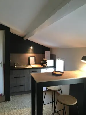 Cuisine ou kitchenette dans l'établissement Logis de La Brumanderie