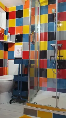 Salle de bains dans l'établissement Villa GABY