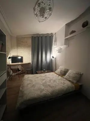 Un ou plusieurs lits dans un hébergement de l'établissement Le Bjorn - T1 chaleureux refait à neuf - Centre