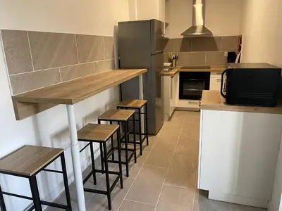 Cuisine ou kitchenette dans l'établissement Appartement T2 proche du Futuroscope