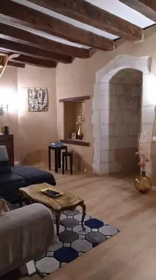 Coin salon dans l'établissement La tour du logis, gîte 4 * à 15 min du Futuroscope