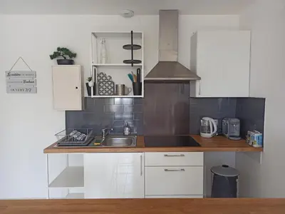 Cuisine ou kitchenette dans l'établissement Faubourg de la Cueille - Aux portes du Futuroscope