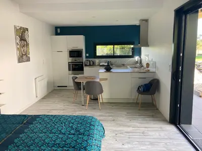 Cuisine ou kitchenette dans l'établissement Adorable Studio d'hôte zen et paisible
