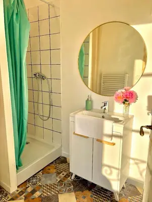 Salle de bains dans l'établissement Le Repos Poitevin Studio Atypique