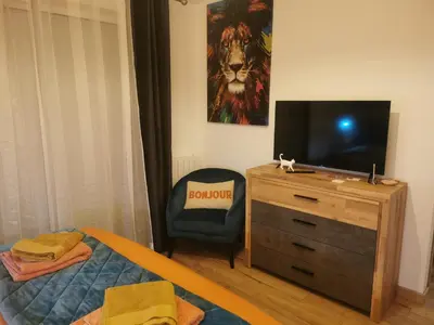Télévision ou salle de divertissement dans l'établissement Angoulême Nord location Chambre indépendante