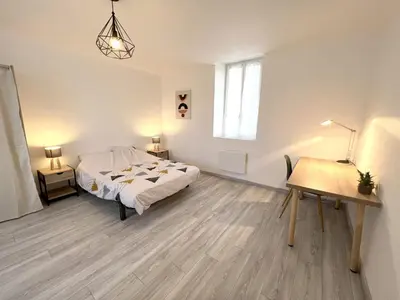 Un ou plusieurs lits dans un hébergement de l'établissement 178C - Duplex T2 Tout Confort du Gond - 60 m2