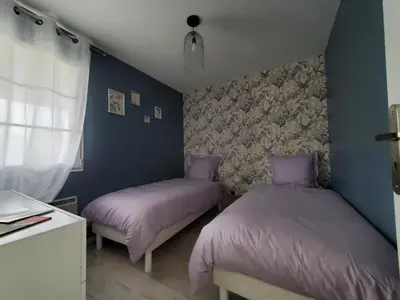 Un ou plusieurs lits dans un hébergement de l'établissement Hortensia, Gîte famille et amis