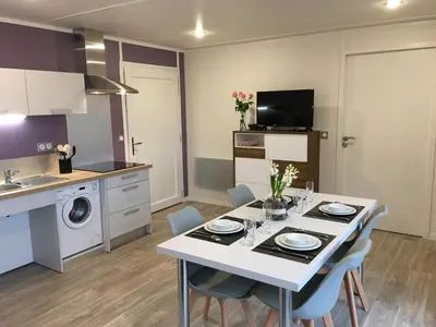 Cuisine ou kitchenette dans l'établissement Lilas la vallee des noyers