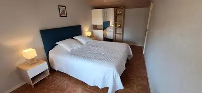 Un ou plusieurs lits dans un hébergement de l'établissement Le gite de battreau